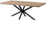 Baumtisch Mango 200x100x76 beige lackiert / Kreuzgestell anthrazit matt...