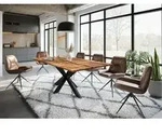 Esstisch Akazie 260x100x74 natur lackiert / Epoxid schwarz, Kreuzgestell...