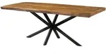 Baumtisch Mango 200x100x76 natur lackiert / Kreuzgestell anthrazit matt FREEFORM 5