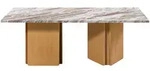 Couchtisch Mango 130x70x45 beige lackiert / Marmor beige LUGANO #103