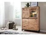 Highboard Wildeiche 103x40x148 natur ge&ouml;lt VILLANDERS #105
