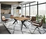 Esstisch Mango 200x100x76 natur lackiert / Epoxid schwarz, Sterngestell...