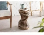 UNIKA Hocker #101 29x29x45 Teak Wurzel natur lackiert
