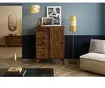 Kommode Mango 90x45x120 braun ge&ouml;lt / dunkler Granit LOS ANGELES #110