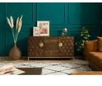 Sideboard Mango 146x40x77 braun ge&ouml;lt DIAMOND #222