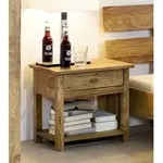 Nachttisch Sheesham 50x35x45 braun ge&ouml;lt NATURE BROWN #91