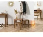 Beistelltisch 3er-Set Sheesham 50x50 / 40x40 / 31,5 x34 braun lackiert ANCONA...