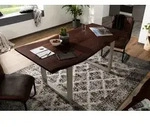 Baumtisch Akazie 200x100x76 braun Beine silber matt FREEFORM 3