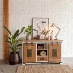 Sideboard Mango 128x45x70 wei&szlig; lackiert RAILWAY #502