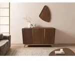 Sideboard Nussbaum-Echtholzfurnier 150x45x85 braun lackiert BUTTERFLY #108