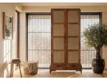 Schrank Mango/Seegras 100x40x200 hellbraun lackiert MIZUMI #110