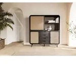 Highboard Mango 150x40x160 dunkelgrau lackiert VALENCIA #211