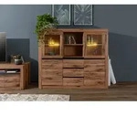 Highboard Wildeiche / Zerreiche 155x43x140 braun ge&ouml;lt MONTREUX #356