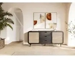 Sideboard Mango 180x40x80 dunkelgrau lackiert VALENCIA #219
