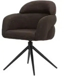 Polsterstuhl 63x64x87 Webstoff dunkelbraun MALIK #02