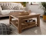 Couchtisch Teak 90x90x45 natur unbehandelt BASSANO #140