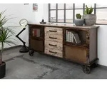 Sideboard Mango 153x40x80 braun lackiert HEAVY INDUSTRY #253