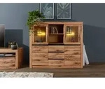 Highboard Wildeiche / Zerreiche 155x43x140 natur ge&ouml;lt MONTREUX #156