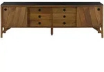Sideboard Mango 200x45x65 braun ge&ouml;lt / dunkler Granit LOS ANGELES #113