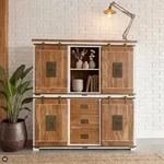 Highboard Mango 150x45x160 wei&szlig; lackiert RAILWAY #525