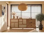 Sideboard Mango/Seegras 200x40x80 hellbraun lackiert MIZUMI #101