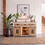 Sideboard Mango / Altholz 150x45x90 wei&szlig; lackiert RAILWAY LUX #500