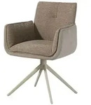 Polsterstuhl Chenille 64x63x87 beige / Velours braun TONI #02