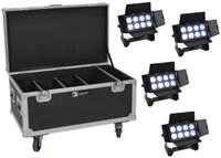 EUROLITE Set 4x Multiflood IP 8x10W RGBW Wash + Case