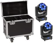 EUROLITE Set 2x LED TMH-H240 Beam/Wash/Flowereffekt + Case
