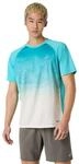 Asics Road Fade T-Shirt Blau Wei&szlig;, Gr&ouml;&szlig;e L