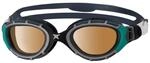 Schwimmbrille Zoggs Predator Flex Polarized Ultra Schwarz Gr&uuml;n, Gr&ouml;&szlig;e Regular