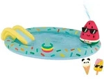 Happy People 77463 - Planschbecken - Spielcenter Eis mit Rutsche und Sprinkler