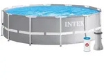 INTEX 26716GS, Intex 26716GS Prism Frame Pool inkl. Filterpumpe und Leiter 366x99cm