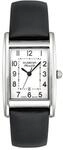 Quadra Artd&eacute;co Wei&szlig; Silber Lederband Schwarz