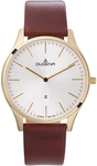 Plano Wei&szlig; Gold Lederband Braun