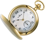 Savonette Taschenuhr Wei&szlig; Gold