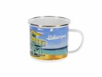 VW Collection Emaille Tasse "BEACHLIFE " - 500ml - mit Edelstahlrand 195