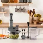Karaca Mastermaid K&uuml;chenroboter aus Stahlglas, Langer Mixer 8 ın 1, 2500 W,...