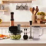 Karaca Mastermaid K&uuml;chenroboter aus Stahlglas, Langer Mixer 8 ın 1, 2500 W,...