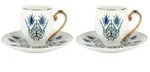 Karaca Iznik 4 teiliges Mochatassen Espressotassen Set f&uuml;r 2 Personen