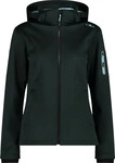 CMP Damensoftshelljacke mit Kapuze Eden Mel Dunkel Gr&uuml;n 34