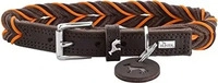 Hunter Hunde Halsband Solid Education Cord Dunkelbraun/Orange 40/S