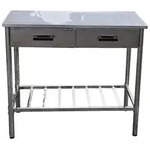 Garten Beistelltisch BBQ Barbecue - 100x50.5x87cm - Verstellbar - 2 Schubladen -