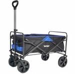 MUWO faltbarer Bollerwagen 100 L, max. 110 kg blau/schwarz 136044407-136044402
