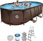 Avenli Frame Oval Pool Set 427x275x100 cm, Aufstellpool, oval, mit Pumpe, braune