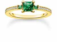 Ring mit grünen und weißen Steinen gold