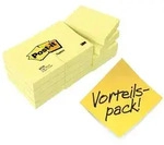 3M Post-it Notes 653Y12, 51 mm x 38 mm, gelb, 12 Bl&ouml;cke &agrave; 100 Blatt