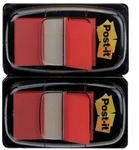 3M Post-it Index 680-RD2, 25,4 mm x 43,2 mm, rot, 2 x 50 Haftstreifen im Spender