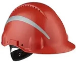 3M G3000 Schutzhelm mit UV-Indikator, rot, ABS, bel&uuml;ftet Ratschenverschluss,