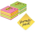 3M Post-it W&uuml;rfel 2028NX2, 76 mm x 76 mm, gelb, neonblau, neongr&uuml;n, neonpink,